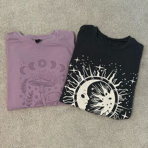 (2) Boho Mystic Oversized Graphic Tees Size Small